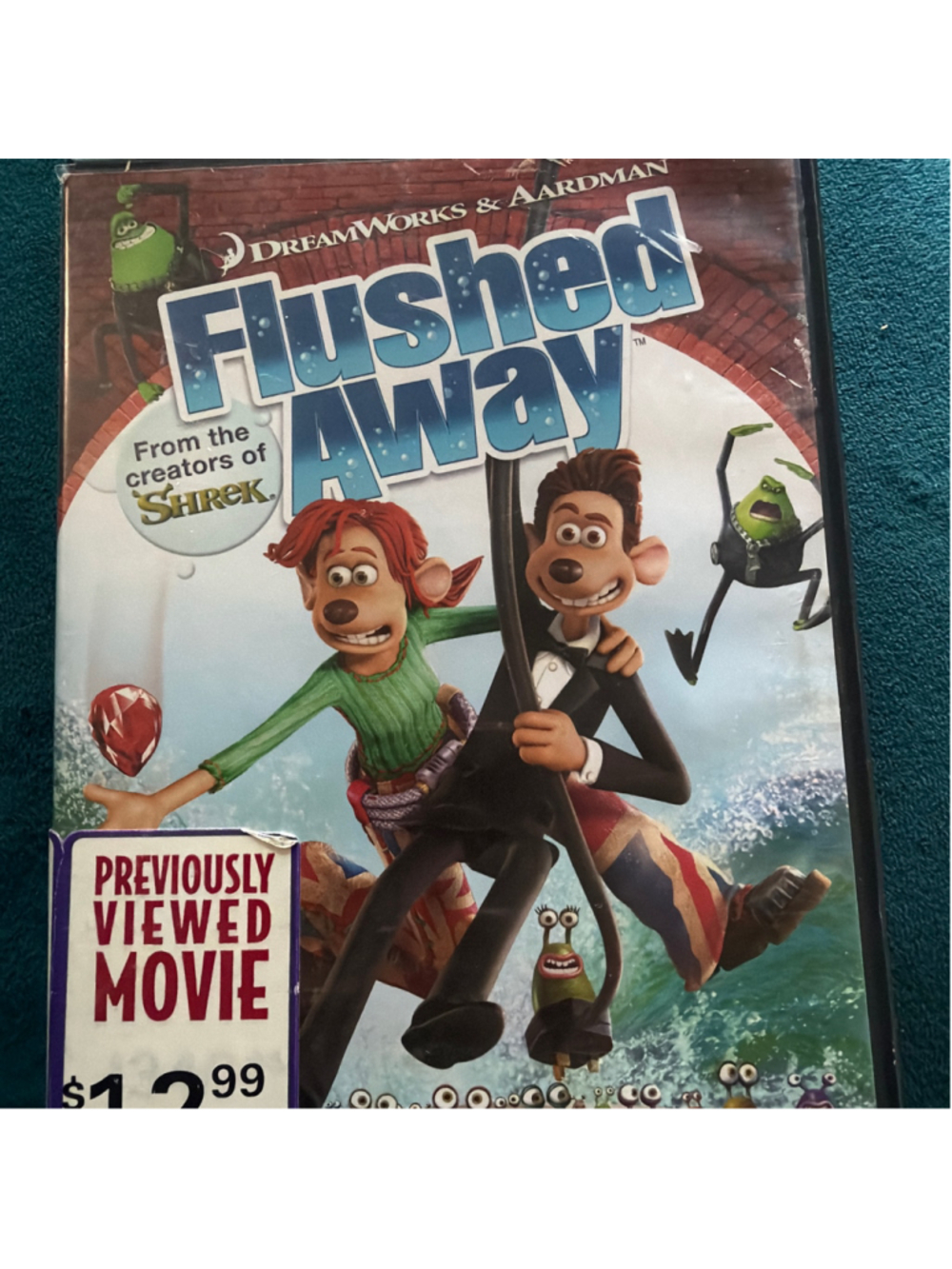 DreamWorks Flushed Away DVD Movie Standard One Size Blue Red